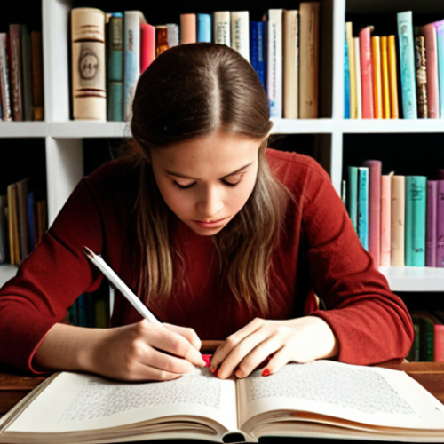**Image Prompt:** A person thoughtfully reflecting while writing in a journal, surrounded by visual representations of core values like kindness, creativity, and continuous learning. The setting should be a cozy, inspiring space filled with books and art supplies.