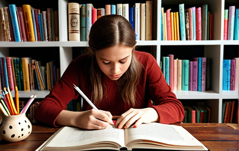 **Image Prompt:** A person thoughtfully reflecting while writing in a journal, surrounded by visual representations of core values like kindness, creativity, and continuous learning. The setting should be a cozy, inspiring space filled with books and art supplies.