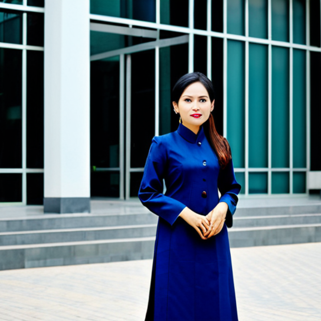 가치 기반 우선순위화에서의 팀 협업 방법 - Modern Hanoi Professional**
"A professional Vietnamese woman, fully clothed in a stylish, modest ao...