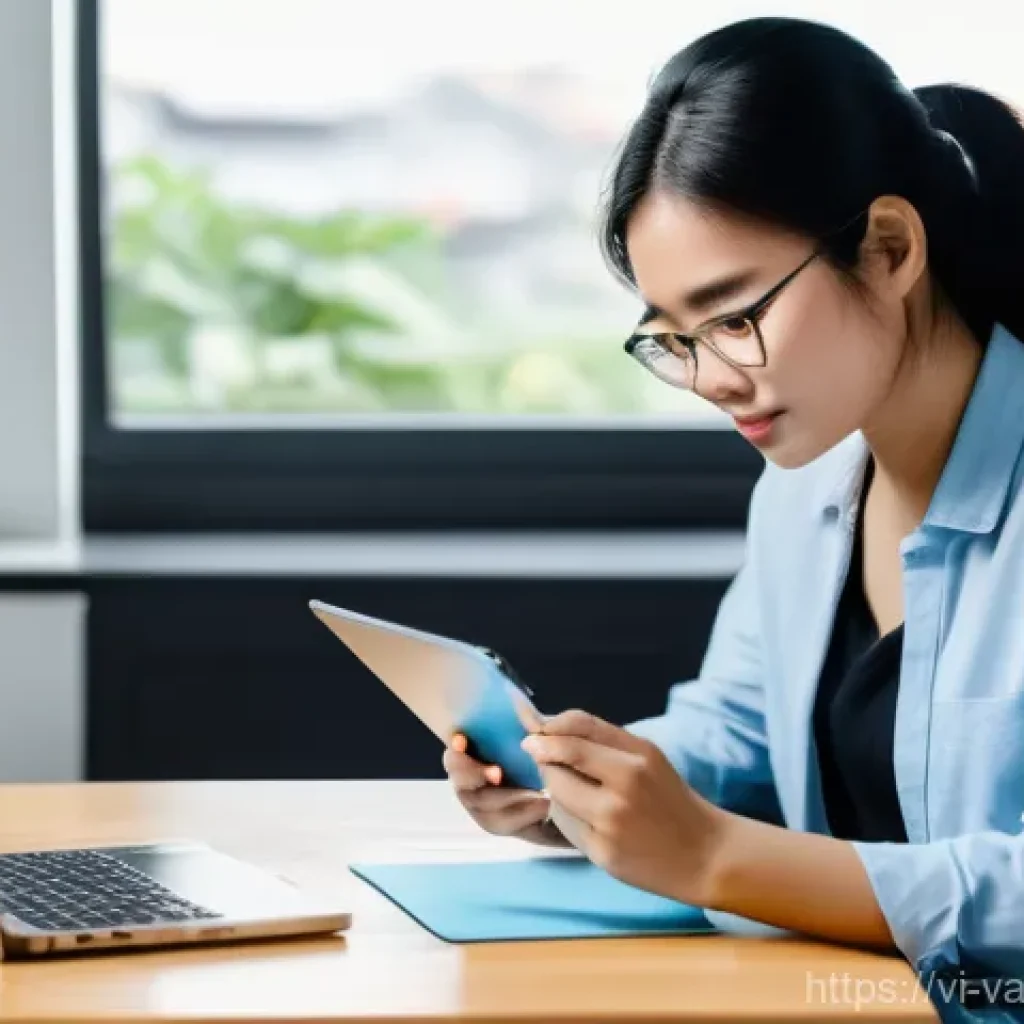 가치 기반 우선순위화의 도구와 소프트웨어 - **Prompt:** A young Vietnamese professional, looking initially overwhelmed and stressed amidst a whi...