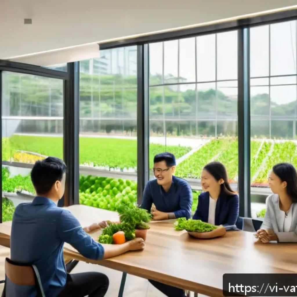 가치 기반 우선순위화의 사례 검토 - A modern Vietnamese organic food startup office scene showing diverse young professionals collaborat...
