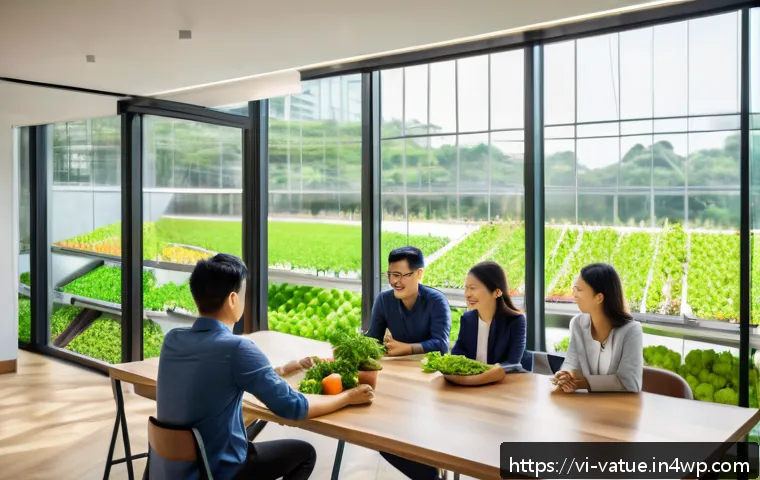 가치 기반 우선순위화의 사례 검토 - A modern Vietnamese organic food startup office scene showing diverse young professionals collaborat...