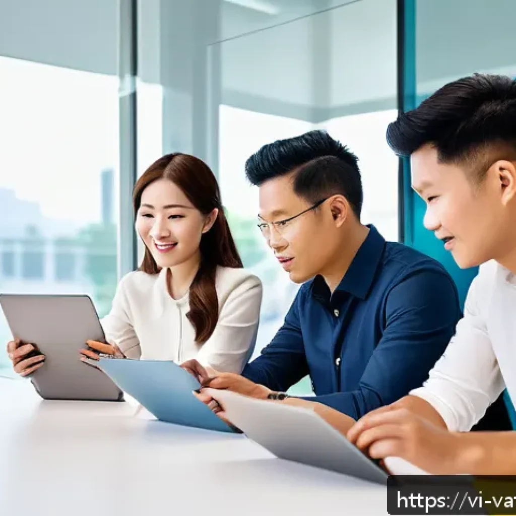 가치 기반 우선순위화의 중요성 - A professional Vietnamese project team collaborating in a modern office environment, diverse group o...